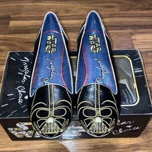 Irregular Choice Black and Gold Star Wars Flats